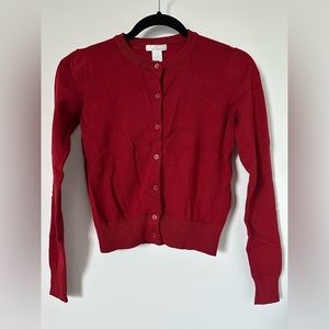 H&M dark red sweater cardigan